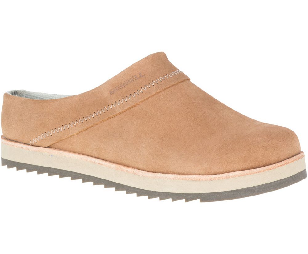 Merrell Slip Ons Damskie Khaki - Juno Clog Suede - 850197-QOZ